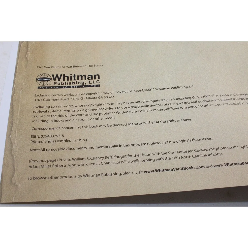 Civil War Vault: The War Between the States Whitman Publishing Hardcover &‎ case